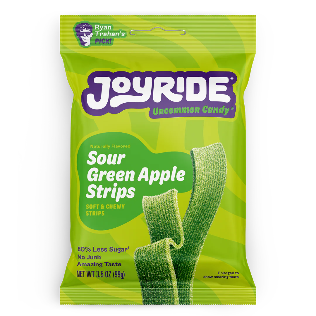 JOYRIDE Sour Green Apple Strips – Soft & Chewy Sour Candy Strips (99 g / 3.5 oz) – USA 🍏🔥