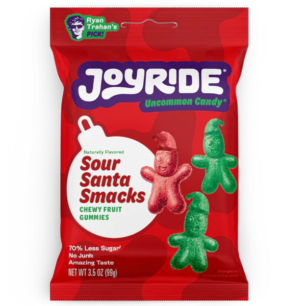 JOYRIDE Sour Santa Smacks – Chewy Fruit Gummies Sour (99 g / 3.5 oz) – USA