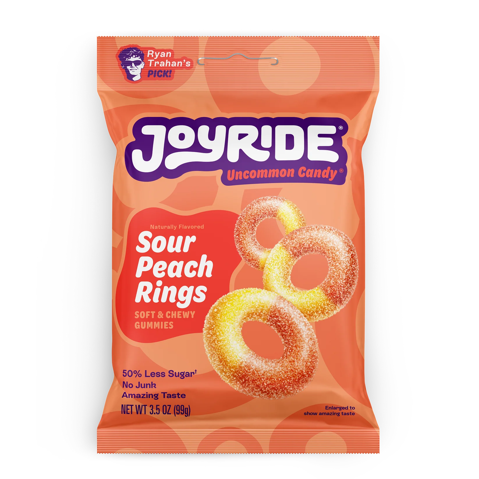 JOYRIDE Sour Peach Rings – Soft & Chewy Gummies (99 g / 3.5 oz) – USA 🍑🔥
