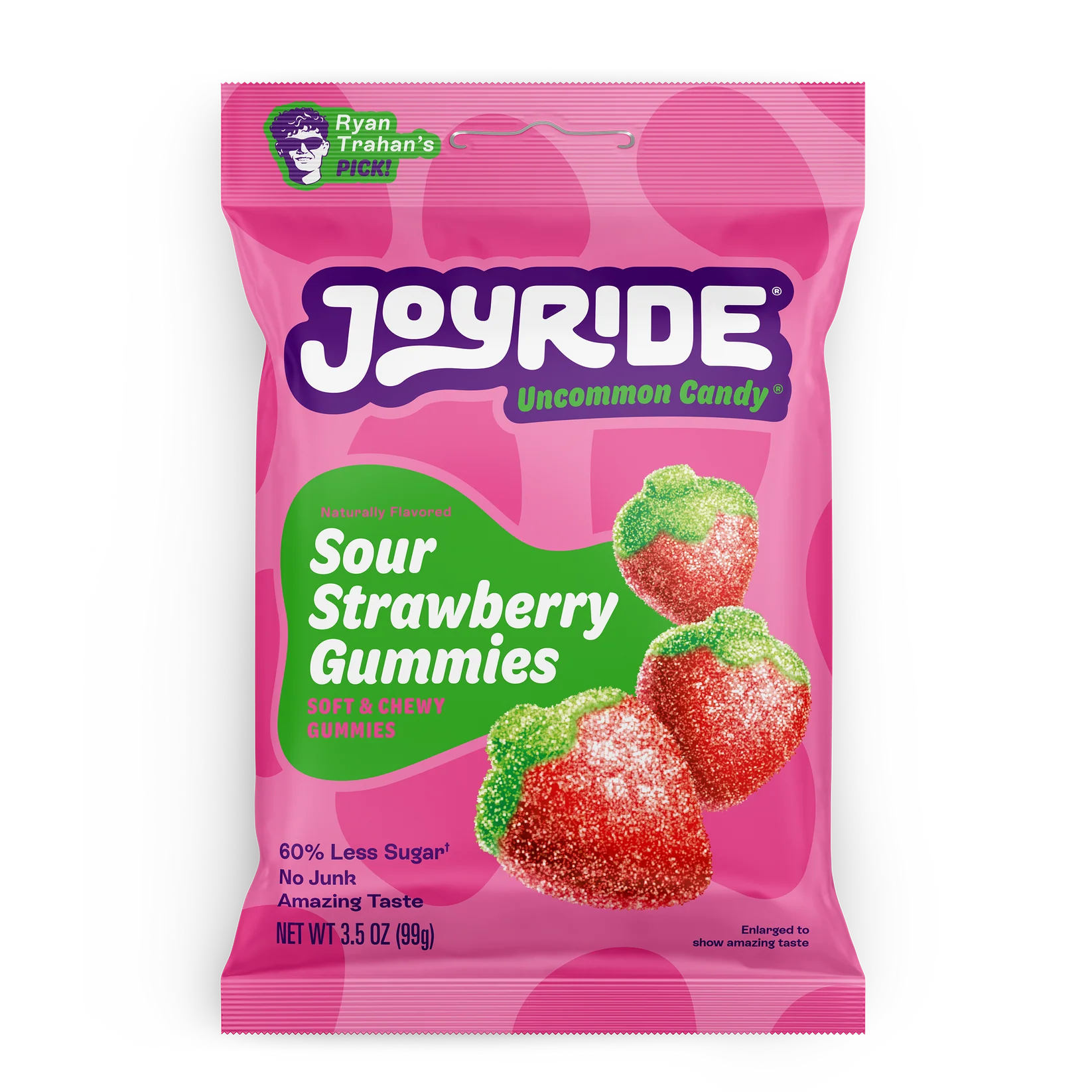 JOYRIDE Sour Strawberry Gummies – Soft & Chewy Gummies (99 g / 3.5 oz) – USA